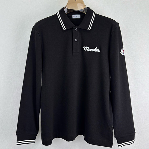 [홍콩명품.MONCLER] 몽클레어 25SS 로고 자수 카라 폴로 긴팔 티셔츠 (2컬러), BM22449, JQ, 레플리카의류,미러급사이트