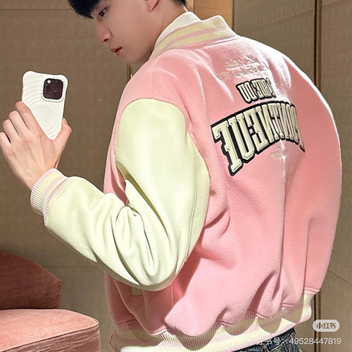 [홍콩명품.LOUIS VUITTON] 루이비통 25SS 로고 바시티 자켓 (핑크), BM22545, KB, 레플리카의류,미러급사이트