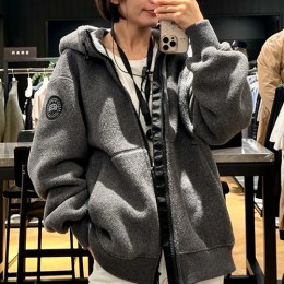 [홍콩명품.CANADA GOOSE] 캐나다구스 25SS 로고 후드 집업 자켓 (그레이), BM22578, TOP, 레플리카의류,미러급사이트