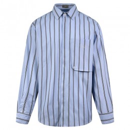 [홍콩명품,Christian Dior] 디올 25SS 로고 자수 스트라이프 남방 셔츠 (스카이블루), BM22583, TOP, 레플리카의류,미러급사이트