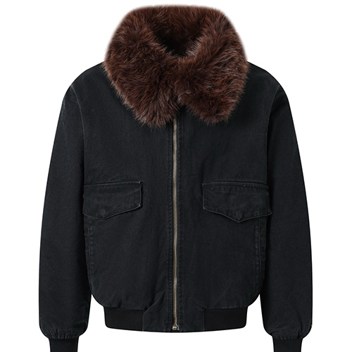 [홍콩명품,PRADA] 프라다 25SS 로고 후드 데님 솜패딩 봄버 자켓 (블랙), BM22590, TOP, 레플리카의류,미러급사이트