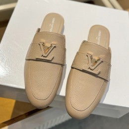 [홍콩명품.LOUIS VUITTON] 루이비통 25SS 로고 여성 레더 가죽 뮬 슬리퍼 (베이지), SE5536, GHS, 명품스니커즈,운동화,구두,로퍼,하이탑,신발