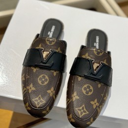 [홍콩명품.LOUIS VUITTON] 루이비통 25SS 로고 여성 모노그램 레더 가죽 뮬 슬리퍼 (브라운), SE5538, GHS, 명품스니커즈,운동화,구두,로퍼,하이탑,신발