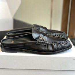 [홍콩명품.YSL] 입생로랑 25SS 로고 여성 레더 가죽 뮬 슬리퍼 (블랙), SE5552, GHS, 명품스니커즈,운동화,구두,로퍼,하이탑,신발