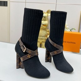 [홍콩명품.LOUIS VUITTON] 루이비통 25SS 로고 여성 10cm 굽 삭스 부츠 (블랙), SE5557, GHS, 명품스니커즈,운동화,구두,로퍼,하이탑,신발