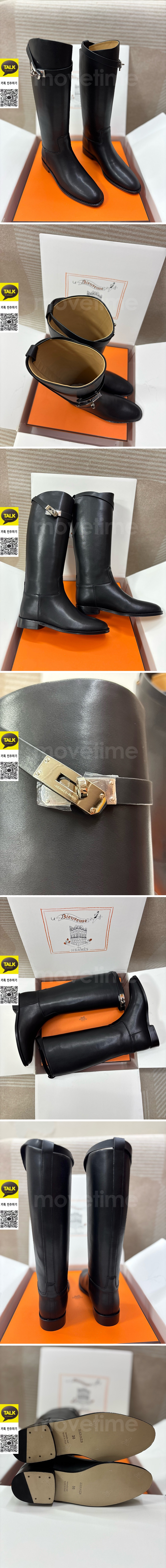 [홍콩명품.Hermes] 에르메스 25SS 로고 여성 레더 가죽 굽 구두 부츠 (블랙), SE5614, 명품스니커즈,운동화,구두,로퍼,하이탑,신발