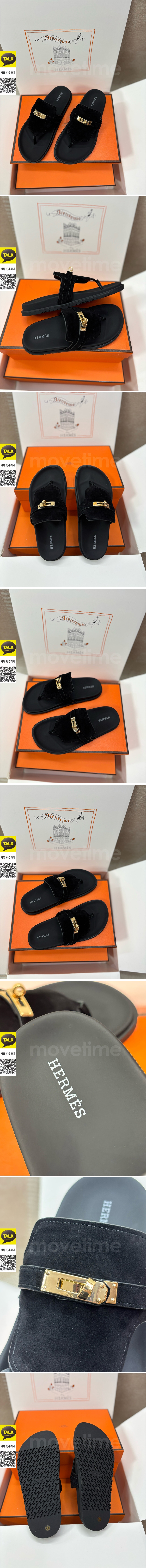 [홍콩명품.Hermes] 에르메스 25SS 로고 남여 레더 가죽 샌들 슬리퍼 (블랙), SE5628, 명품스니커즈,운동화,구두,로퍼,하이탑,신발