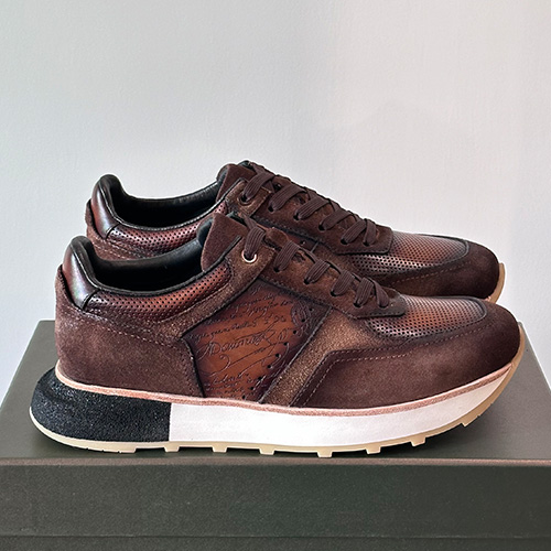 [홍콩명품.BERLUTI] 벨루티 25SS 로고 레더 가죽 스니커즈 운동화 (브라운), SE5658, S3, 명품스니커즈,운동화,구두,로퍼,하이탑,신발