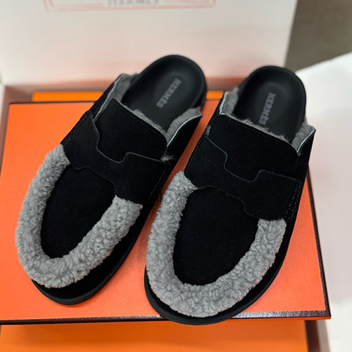 [홍콩명품.Hermes] 에르메스 25SS 로고 남여 레더 가죽 뮬 슬리퍼 (블랙), SE5698, H3, 명품스니커즈,운동화,구두,로퍼,하이탑,신발