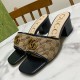 [홍콩명품.Gucci] 구찌 25SS 로고 여성 GG수프림 6.5cm 굽 샌들 슬리퍼 (카라멜-블랙), SE5710, GHS, 명품스니커즈,운동화,구두,로퍼,하이탑,신발