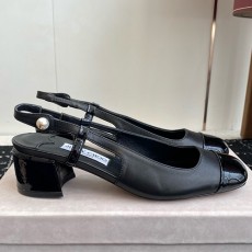 [홍콩명품.JIMMY CHOO] 지미츄 25SS 로고 여성 레더 가죽 4.5cm 굽 단화 구두 샌들 (블랙), SE5720, GHS, 명품스니커즈,운동화,구두,로퍼,하이탑,신발