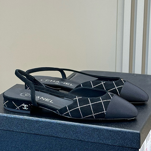 [홍콩명품.CHANEL] 샤넬 25SS 로고 여성 2톤 레더 가죽 단화 구두 샌들 (블랙), SE5725, GHS, 명품스니커즈,운동화,구두,로퍼,하이탑,신발