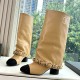 [홍콩명품.CHANEL] 샤넬 25SS 로고 여성 레더 가죽 5.5cm 굽 구두 부츠 (베이지), SE5746, GHS, 명품스니커즈,운동화,구두,로퍼,하이탑,신발