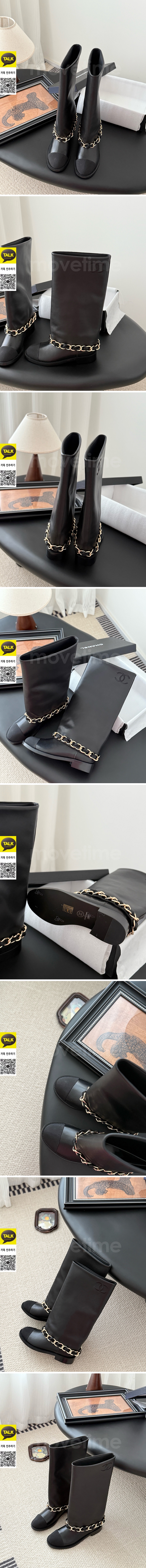 [홍콩명품.CHANEL] 샤넬 25SS 로고 여성 레더 가죽 3cm 굽 구두 부츠 (블랙), SE5747, GHS, 명품스니커즈,운동화,구두,로퍼,하이탑,신발