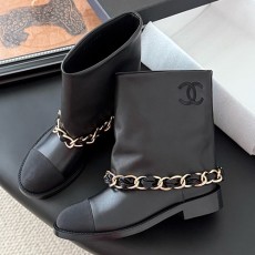 [홍콩명품.CHANEL] 샤넬 25SS 로고 여성 레더 가죽 3cm 굽 구두 부츠 (블랙), SE5750, GHS, 명품스니커즈,운동화,구두,로퍼,하이탑,신발