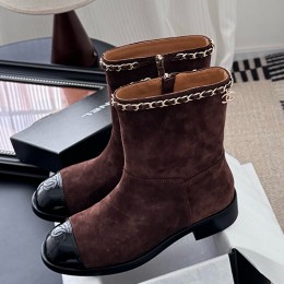 [홍콩명품.CHANEL] 샤넬 25SS 로고 여성 레더 가죽 구두 부츠 (브라운), SE5757, GHS, 명품스니커즈,운동화,구두,로퍼,하이탑,신발