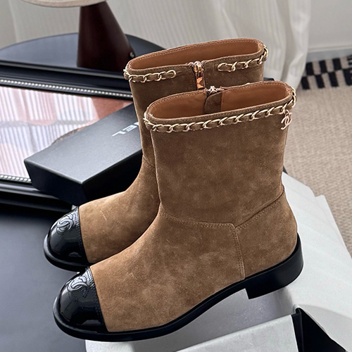 [홍콩명품.CHANEL] 샤넬 25SS 로고 여성 레더 가죽 구두 부츠 (베이지), SE5758, GHS, 명품스니커즈,운동화,구두,로퍼,하이탑,신발