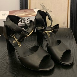 [홍콩명품.CHANEL] 샤넬 25SS 로고 여성 레더 가죽 힐 구두 샌들 (2컬러), SE5759, GHS, 명품스니커즈,운동화,구두,로퍼,하이탑,신발