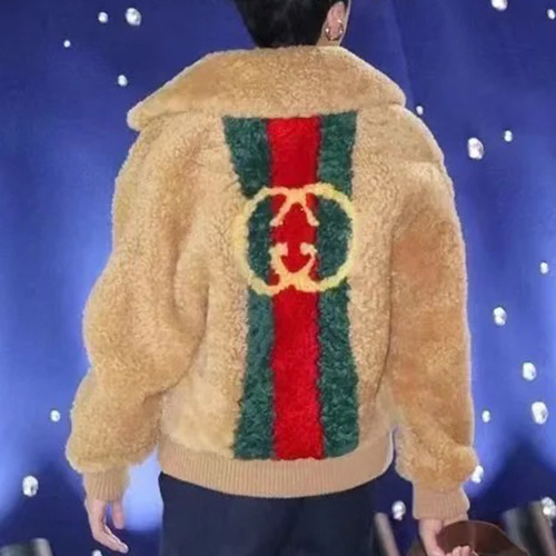 [홍콩명품.Gucci] 구찌 25SS 로고 퍼 카라 자켓 (카라멜), BM22831, TOM, 레플리카의류,미러급사이트