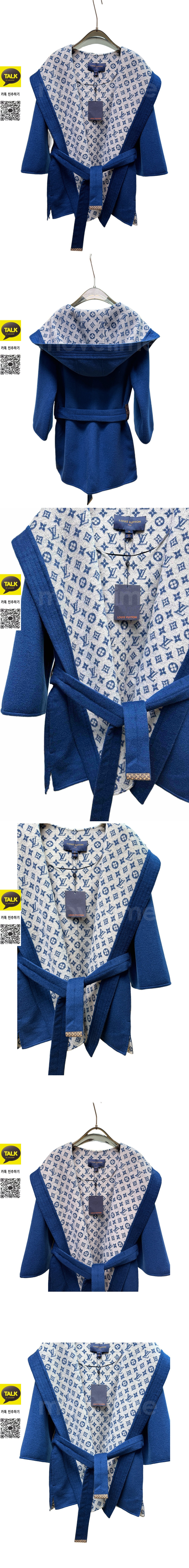 [홍콩명품.LOUIS VUITTON] 루이비통 25SS 로고 여성 모노그램 캐시미어 쇼트 코트 자켓 (블루-그레이), BM22867, TOM, 레플리카의류,미러급사이트