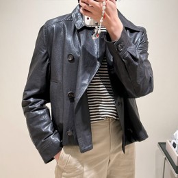 [홍콩명품.Brunello Cucinelli ] 브루넬로 쿠치넬리 25SS 로고 여성 레더 가죽 카라 자켓 (2컬러), BM22901, PG, 레플리카의류,미러급사이트