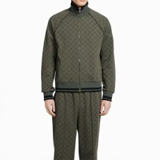 [홍콩명품.Gucci] 구찌 25SS 로고 GG수프림 트레이닝 집업 자켓 + 조거 팬츠 바지 상하의 세트 (카키), BM22932, KB, 레플리카의류,미러급사이트