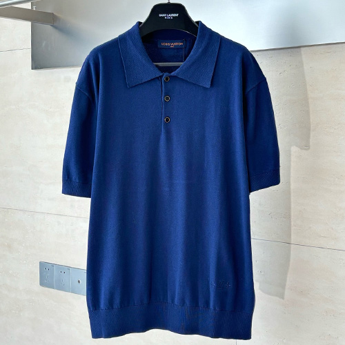 [홍콩명품.LOUIS VUITTON] 루이비통 25SS 로고 카라 폴로 니트 반팔 티셔츠 (블루), BM22949, KB, 레플리카의류,미러급사이트
