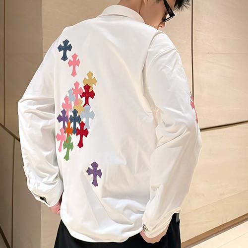 [홍콩명품.Chrome Hearts] 크롬하츠 25SS 로고 크로스 장식 남방 셔츠 (2컬러), BM23006, KK, 레플리카의류,미러급사이트