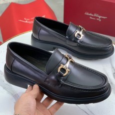 [홍콩명품.FERRAGAMO] 페레가모 25SS 로고 간치니 레더 가죽 굽 로퍼 구두 (블랙), SE5777, S2, 명품스니커즈,운동화,구두,로퍼,하이탑,신발