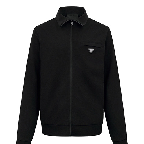 [홍콩명품,PRADA] 프라다 25SS 삼각로고 카라 집업 자켓 (블랙), BM23125, JL, 레플리카의류,미러급사이트