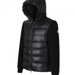 [홍콩명품.MONCLER] 몽클레어 25SS 로고 레이어드 후드 다운 패딩 자켓 (블랙), BM23131, JL, 레플리카의류,미러급사이트