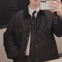 [홍콩명품,PRADA] 프라다 25SS 삼각로고 퀄팅 카라 솜패딩 자켓 (블랙), BM23132, JL, 레플리카의류,미러급사이트
