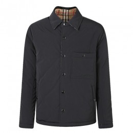 [홍콩명품.Burberry] 버버리 25SS 로고 체크패턴 나일론 리버서블 카라 솜패딩 자켓 (블랙-베이지), BM23139, JL, 레플리카의류,미러급사이트