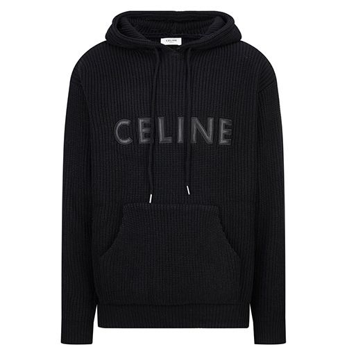 [홍콩명품.CELINE] 셀린느 25SS 로고 니트 후드 티셔츠 (블랙), BM23154, JL, 레플리카의류,미러급사이트