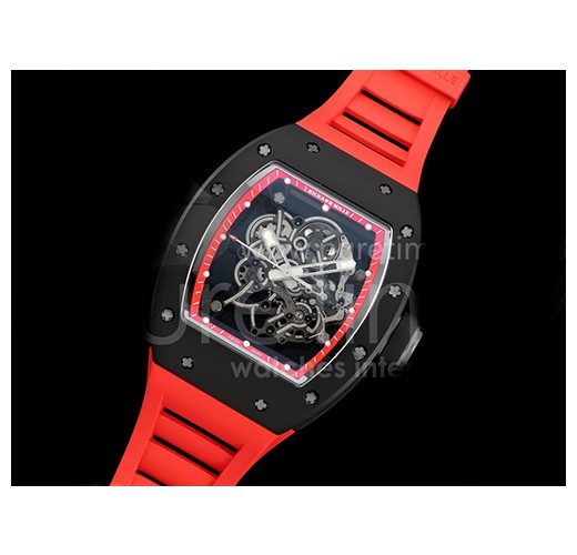 [홍콩명품시계.RICHARD MILLE] 리차드밀레 RM055 블랙 세라믹 스켈레톤 다이얼 레드 스트랩