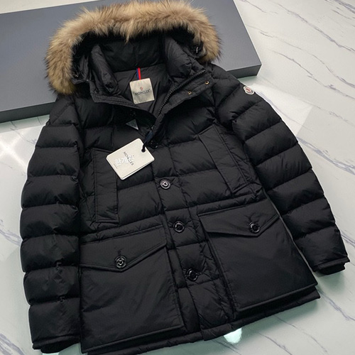 [홍콩명품.MONCLER] 몽클레어 25SS 로고 CLUNY 폭스퍼 구스다운 후드 패딩 자켓 (블랙), BM23172, KSM, 레플리카의류,미러급사이트