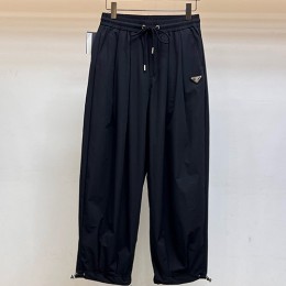 [홍콩명품,PRADA] 프라다 25SS 삼각로고 오버핏 조거 팬츠 바지 (블랙), BM23197, KSM, 레플리카의류,미러급사이트