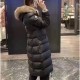 [홍콩명품.MONCLER] 몽클레어 25SS 로고 여성 폭스퍼 후드 구스다운 롱 패딩 자켓 (블랙), BM23212, KSM, 레플리카의류,미러급사이트