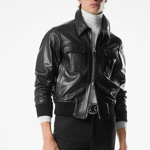 [홍콩명품.TOM FORD] 톰포드 25SS 로고 램스킨 레더 가죽 카라 봄버 자켓 (블랙), BM23232, TOM, 레플리카의류,미러급사이트