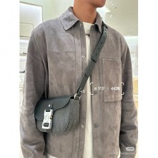 [홍콩명품,Christian Dior] 디올 25SS 로고 레더 가죽 카라 자켓 (그레이), BM23247, PG, 레플리카의류,미러급사이트