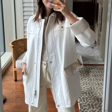 [홍콩명품.Hermes] 에르메스 25SS 로고 여성 카라 코트 자켓 (화이트), BM23274, PG, 레플리카의류,미러급사이트