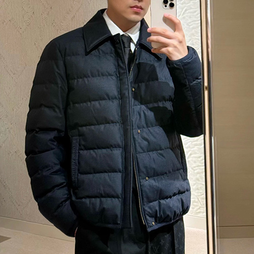 [홍콩명품.LOUIS VUITTON] 루이비통 25SS 로고 솜패딩 카라 자켓 (블랙), BM23316, YS, 레플리카의류,미러급사이트