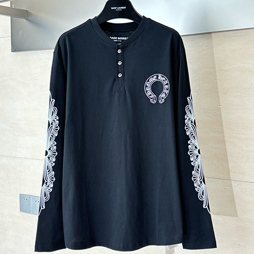 [홍콩명품.Chrome Hearts] 크롬하츠 25SS 로고 프린트 긴팔 티셔츠 (블랙), BM23334, KB, 레플리카의류,미러급사이트