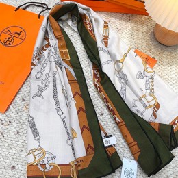[홍콩명품.Hermes] 에르메스 25SS 로고 패턴 140-140 실크 캐시미어 스카프 머플러 (카키), ET3215, 홍콩명품의류,구매대행,온라인명품