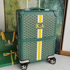 [홍콩명품,GOYARD] 고야드 25SS 로고 레더 가죽 캐리어 (그린), CR159, NNT, 명품레플리카, 캐리어, 여행가방 투어
