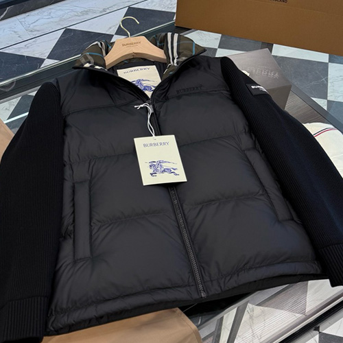 [홍콩명품.Burberry] 버버리 25SS 로고 레이어드 다운 패딩 자켓 (블랙), BM23530, KSM, 레플리카의류,미러급사이트