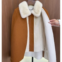 [홍콩명품.Loro Piana] 로로피아나 25SS 로고 여성 캐시미어 탈부착 2PCS 퍼 카라 코트 자켓 (브라운), BM23599, TOM, 레플리카의류,미러급사이트