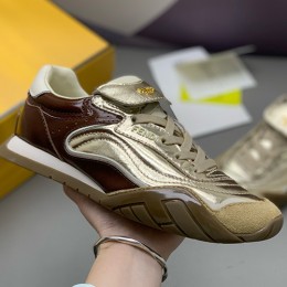 [홍콩명품,FENDI] 펜디 25SS 로고 남여 레더 가죽 스니커즈 운동화 (골드), SE5861, PMD, 명품스니커즈,운동화,구두,로퍼,하이탑,신발