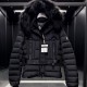 [홍콩명품.MONCLER] 몽클레어 25SS 로고 여성 Beverley 폭스퍼 후드 구스다운 패딩 자켓 (블랙), BM23752, KSM, 레플리카의류,미러급사이트