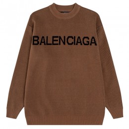[홍콩명품.BALENCIAGA] 발렌시아가 25SS 로고 니트 스웨터 (브라운), BM23771, HH, 레플리카의류,미러급사이트